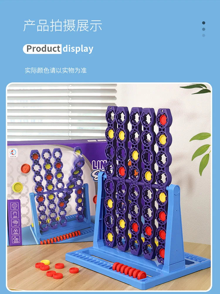 Connect 4 In A Line Board Game Four In Row Rotating Chessboard Funny Family Parent-child Interaction Toys for Kids Adults