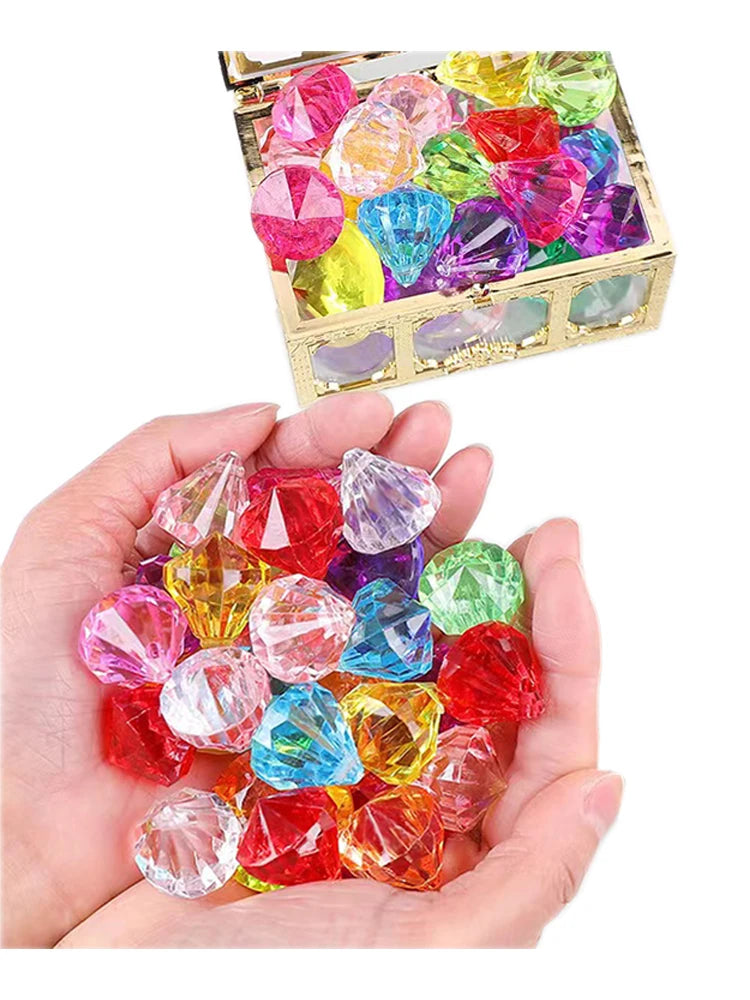 Colorful Stone Diamond Gem Pirate Treasure Jewel Años Kids Swimming Diving Pool Party Throw Toy For Girls Boy Niñas DIY Crafts
