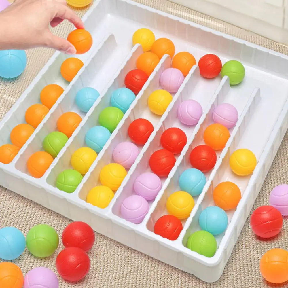 Color Sorting Ball Toy Colorful Balls Sensory Game Rainbow Balls Board Game Color Sorting Counting Puzzle for Kids Gifts