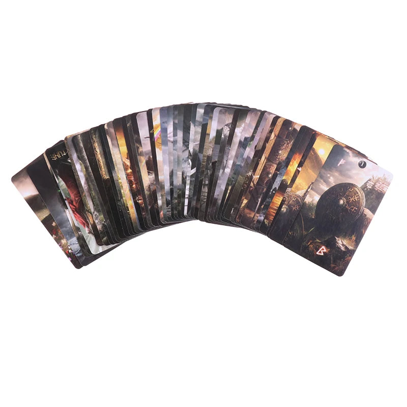 80pcs/box Runic Tarot Cards Oracle Cards Prophecy Fate Divination Family Party Board Game Beginner Card Fortune Telling Game