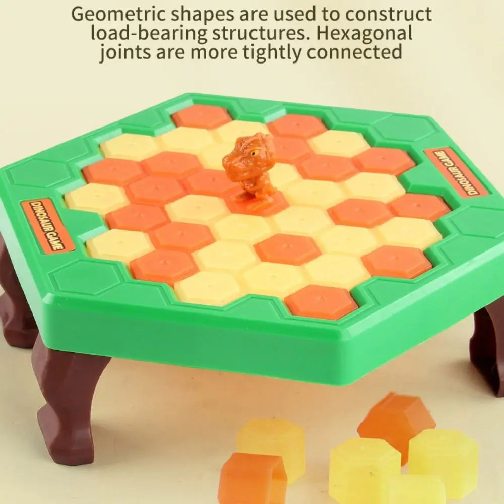 Block Board Game Dinosaur Ice Breaking Game Toy Funny Animals Ice Cubes Balance Toy Green Plastic Dinosaur Trap Toys