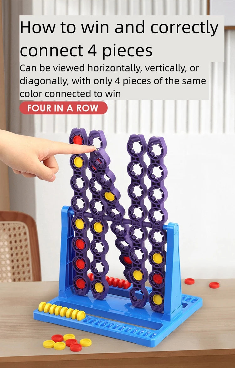 Connect 4 In A Line Board Game Four In Row Rotating Chessboard Funny Family Parent-child Interaction Toys for Kids Adults