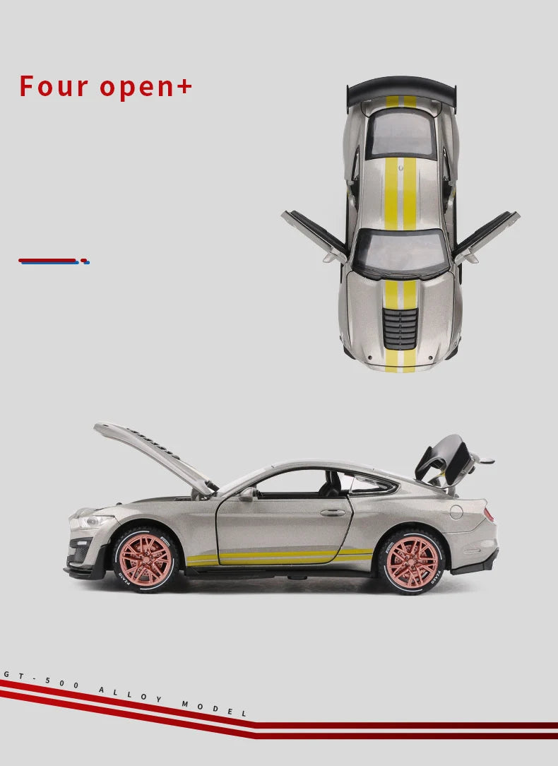 1:32 Ford Mustang Shelby GT500 Alloy Sports Car Model Diecast & Toy Vehicles Metal Car Model Simulation Collection Kids Toy Gift