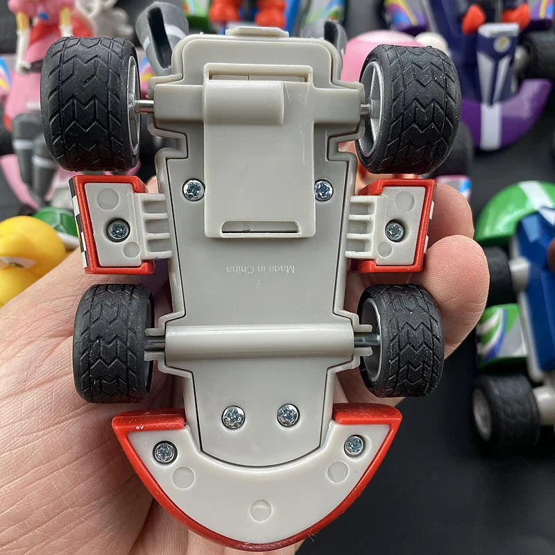 Super Mario Pull Back Car Green Yoshi Donkey Kong Bowser Luigi Toad Princess Peach Action Figure Toys Anime Game Doll Kid Gifts