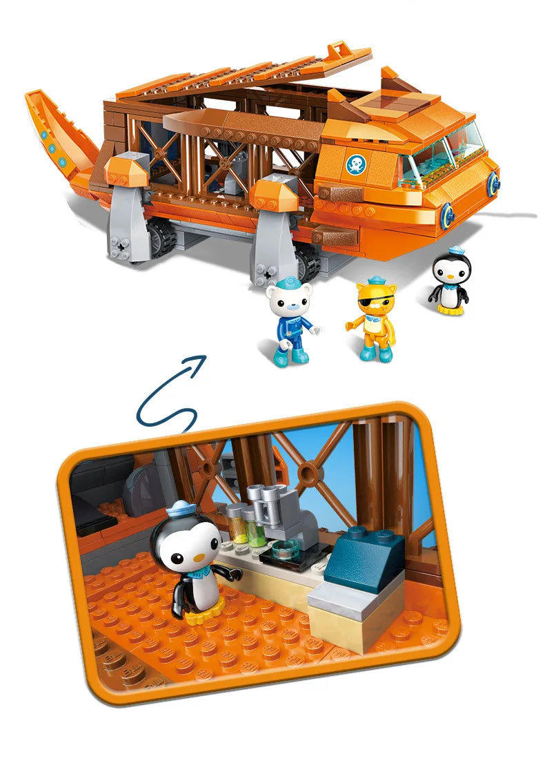 Anime octonauts Octopod GUP Building Blocks Action Figures Ocean creatures Toy Bricks Friend Interaction Kids Toys