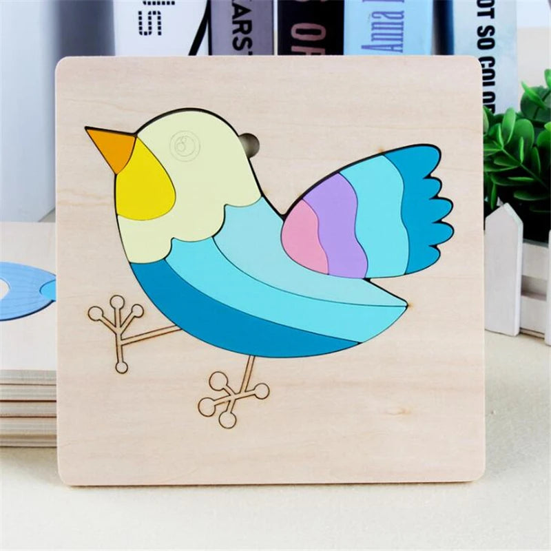 Montessori Baby Toy Kids 3D Wooden Ball Hammer Puzzles Early Learning Baby Games Toy Educational Children Birthday New Year Gift