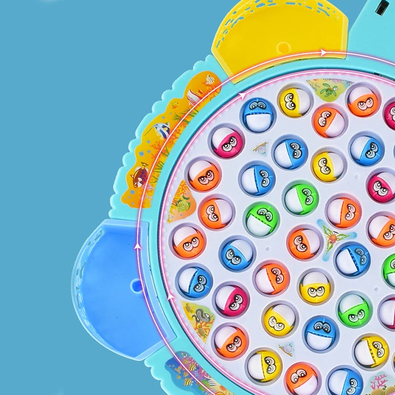 New Kids Fishing Toys Electric Rotating Fishing Play Game Musical Fish Plate Set Magnetic Outdoor Sports Toys for Children Gifts