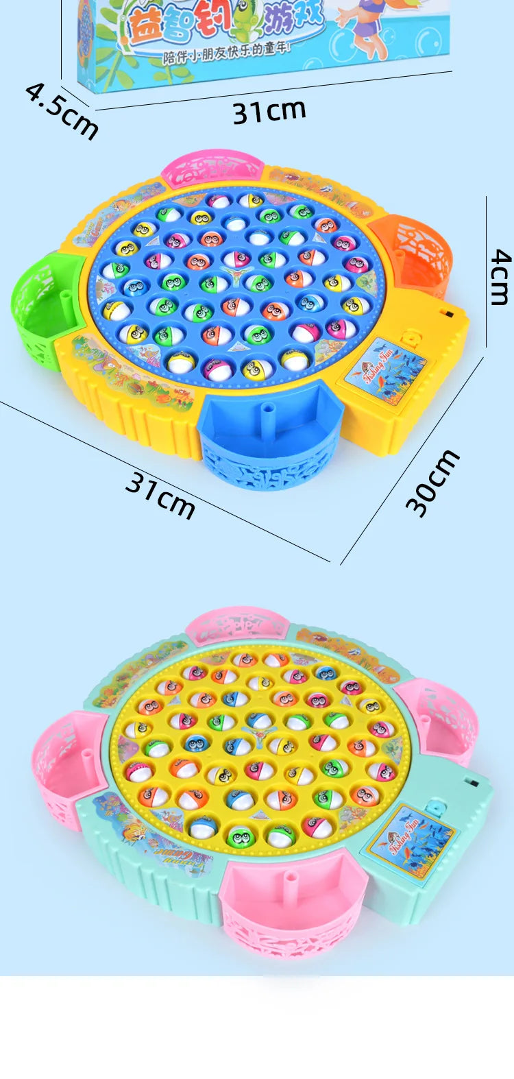 New Kids Fishing Toys Electric Rotating Fishing Play Game Musical Fish Plate Set Magnetic Outdoor Sports Toys for Children Gifts
