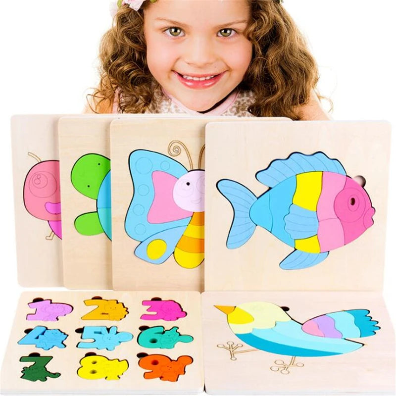 Montessori Baby Toy Kids 3D Wooden Ball Hammer Puzzles Early Learning Baby Games Toy Educational Children Birthday New Year Gift