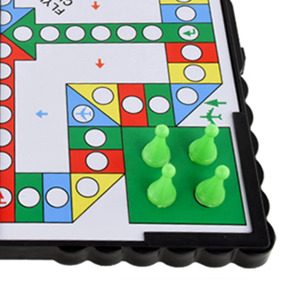 1Set Magnetic Foldable Flying Chess Crawling Mat Ludo Portable Board Game Camping Travel Game Set Aeroplane Chess ZXH