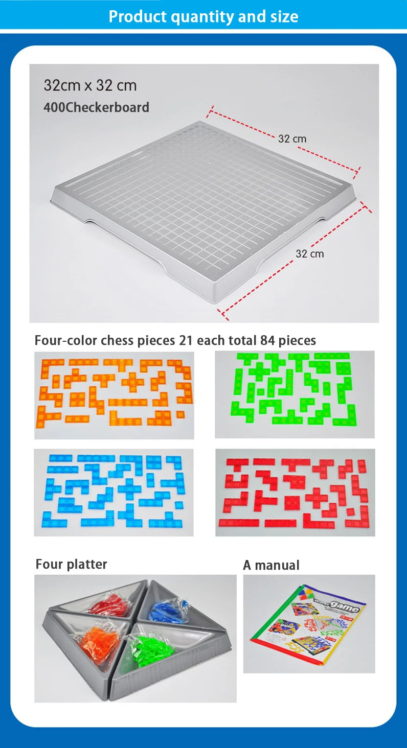 Strategy Game Blokus Board Game Educational ToysSquares Game Easy To Play For Children Series indoor games Party Gift Kid