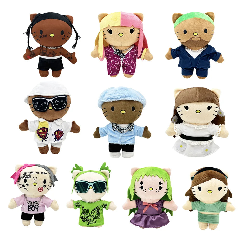 Miniso Hello Kitty Plush Travis Scott LIL PEEP Anime Plush Toy Customized Plush Toy Stuffed Soft Plush Children Gifts