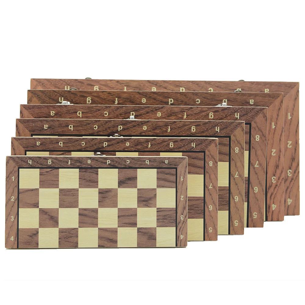 New 3 in 1 Wooden Chess Backgammon Checkers Travel Games Chess Set Board Draughts Entertainment Christmas Gift