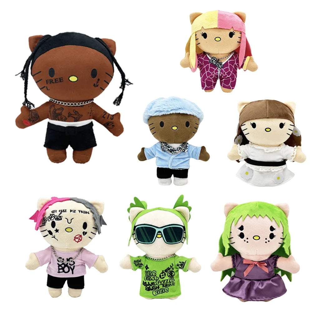 Miniso Hello Kitty Plush Travis Scott LIL PEEP Anime Plush Toy Customized Plush Toy Stuffed Soft Plush Children Gifts