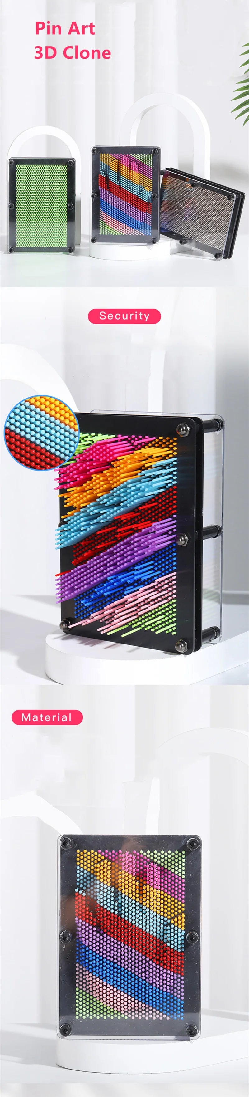Funny 3D Clone Pixel Art Blocks Toy Colorful Pin Art Toy Clone Face Palm Model Pinart Kids Family Funny Game Creative Gifts