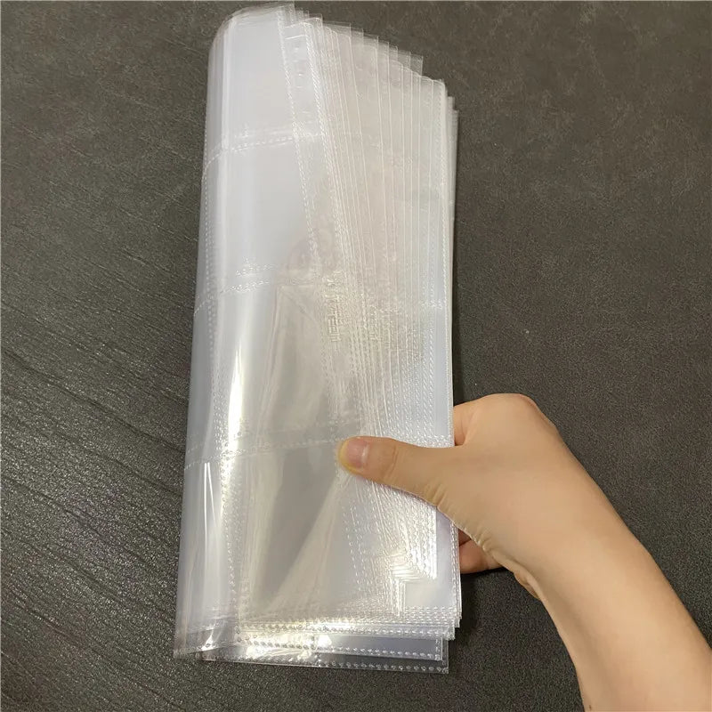 20/50PCS A4 Clear 50*68mm 16 Pockets Cards Photo Album 11 Holes Page For Board game Card Binder