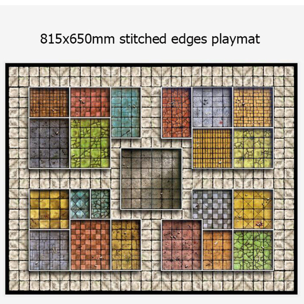 Custom Big Playmat HeroQuest with Stitched Edges (Locked Edges Big Mousepad) Natural Rubber Board Games Pad