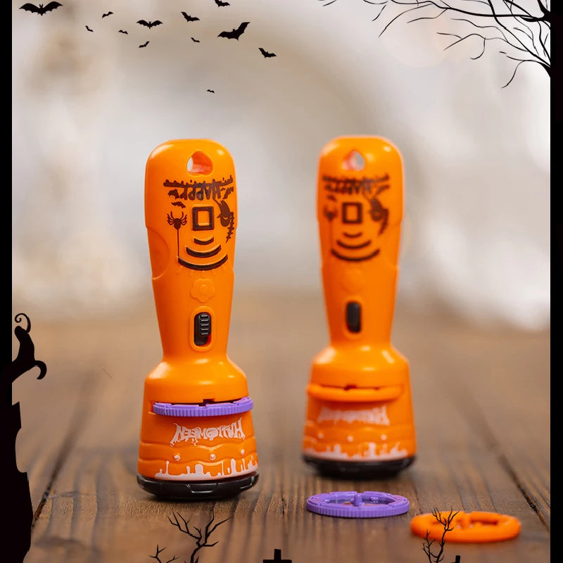 Projection Flashlight Toys Baby Cartoon Lights Ghost Pumpkin Pattern Game Early Childhood Halloween Projection Flashlight Gift