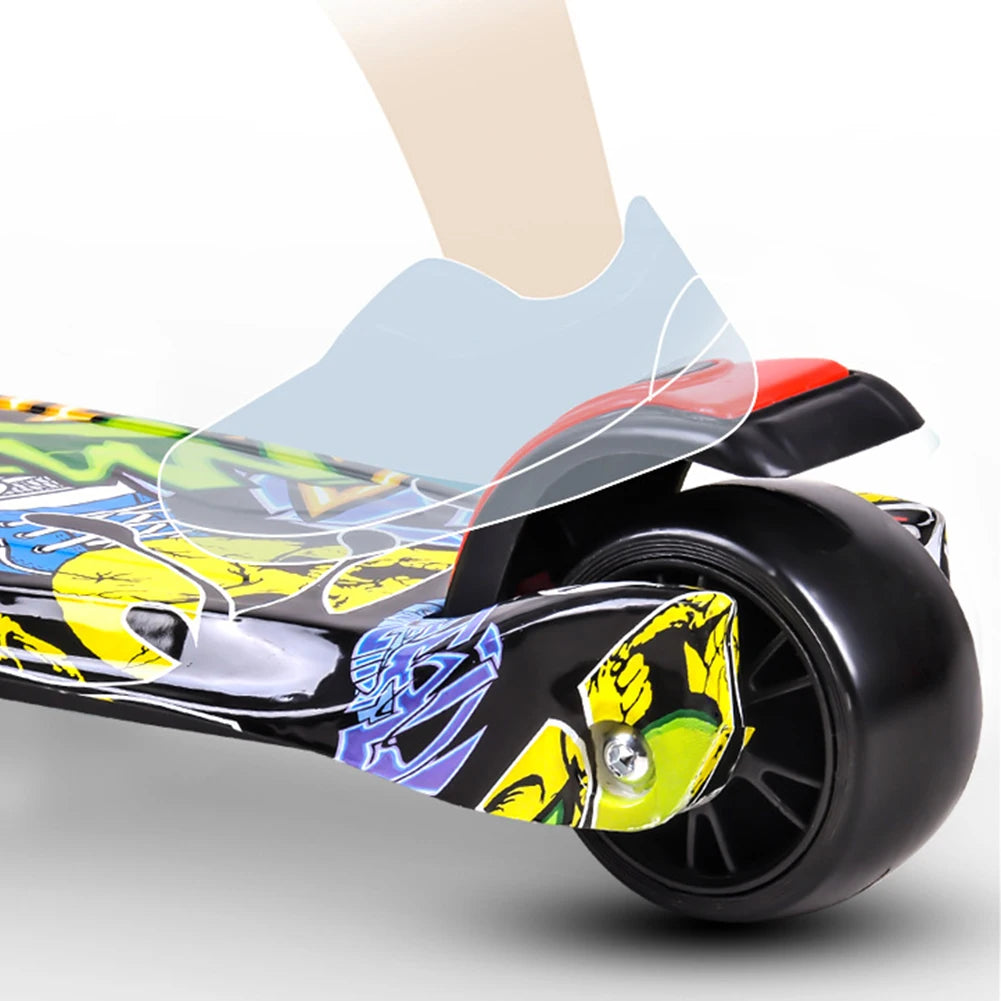 Outdoor Kids Scooter Light-Up Wheels Foldable Child's Kickboard Non-Slip Deck Adjustable Kids Push Scooter Toys for Ages 2-10