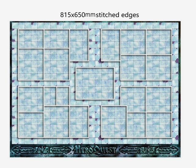 Custom Big Playmat HeroQuest with Stitched Edges (Locked Edges Big Mousepad) Natural Rubber Board Games Pad