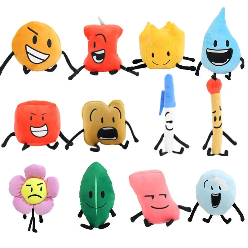 New Arrivial BFDI Plush Toy Battle for Dream Island Stuffed Doll Four X Two Firey Flower Waterdrop Lollipop Soft Kids Fans Gift