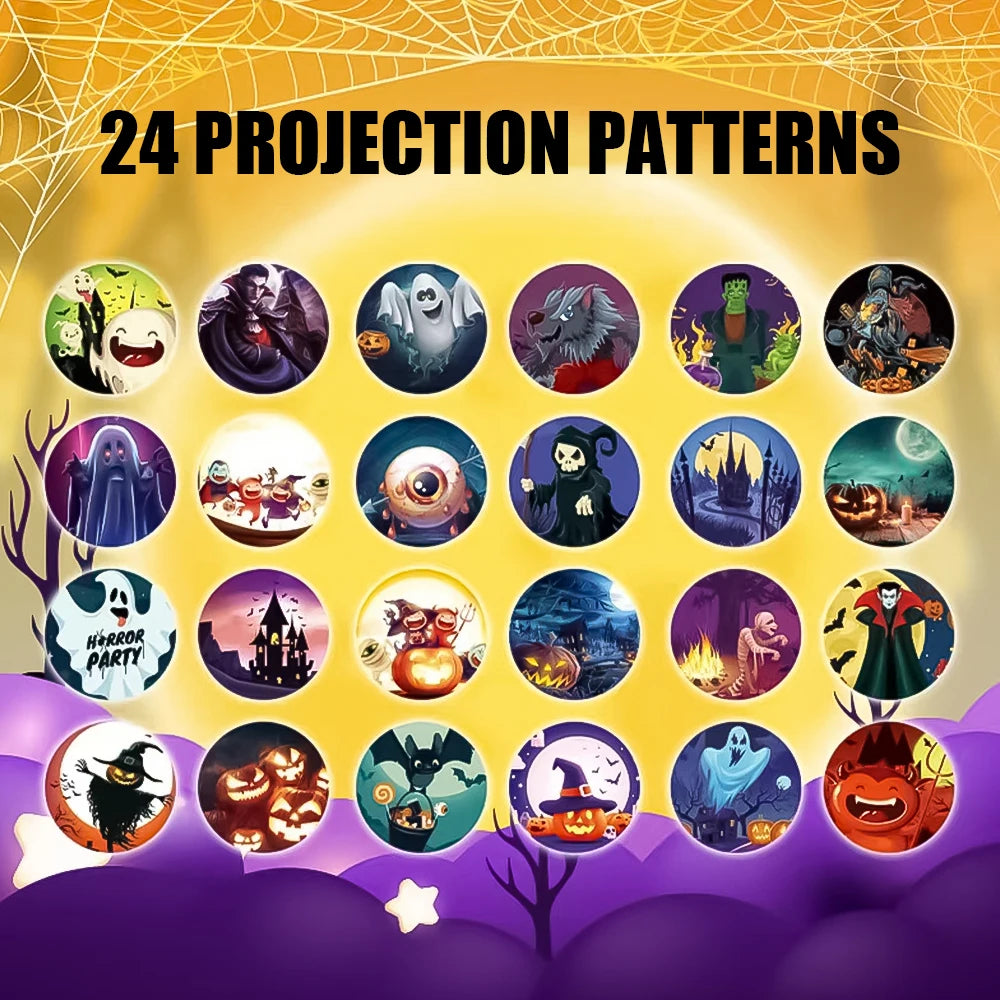 Projection Flashlight Toys Baby Cartoon Lights Ghost Pumpkin Pattern Game Early Childhood Halloween Projection Flashlight Gift