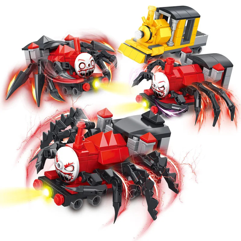 Horrors Game Choo-Choo Charles Building Blocks Demonic Spider Train Animal Monster Figures Bricks MOC Toys For Children Gifts