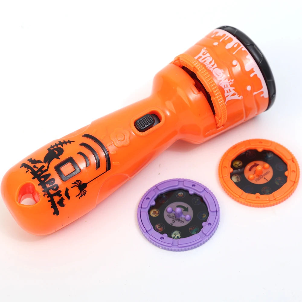 Projection Flashlight Toys Baby Cartoon Lights Ghost Pumpkin Pattern Game Early Childhood Halloween Projection Flashlight Gift