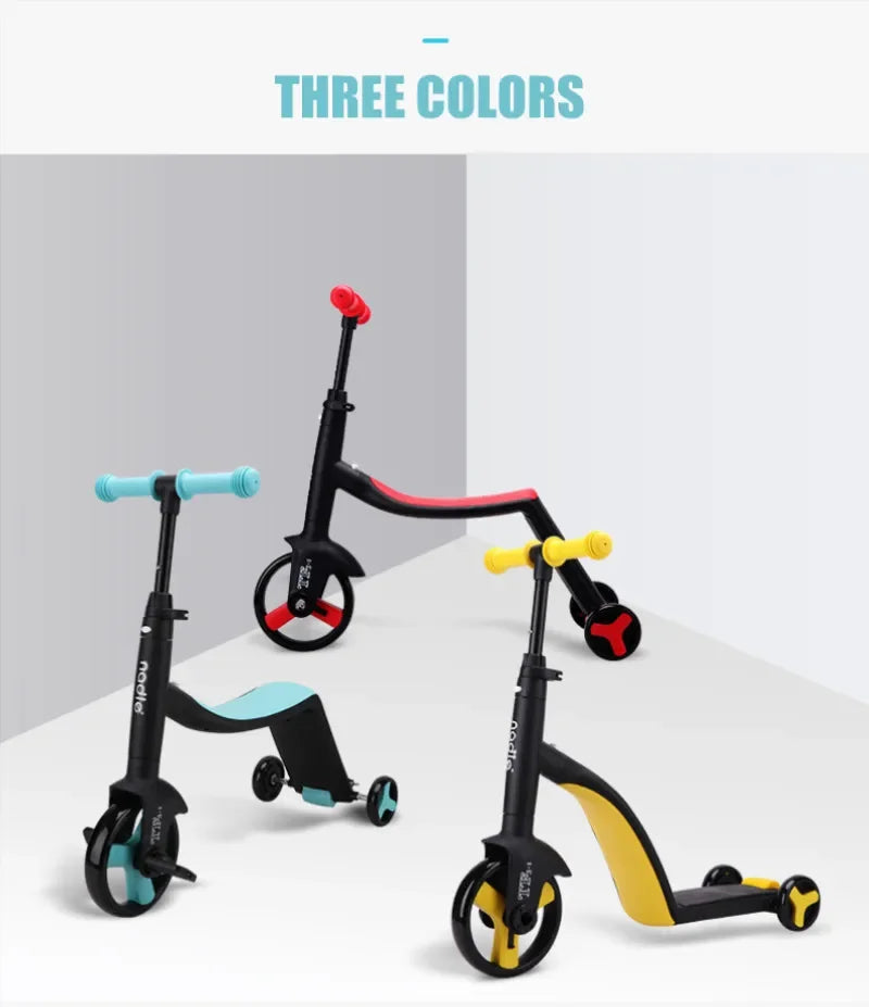 3 in 1 Kids Kick Scooter Kickboard+ Tricycle + Balance bike Child Ride On Toy Boy Girl Scooter Adjustable Toddler Birthday Gift