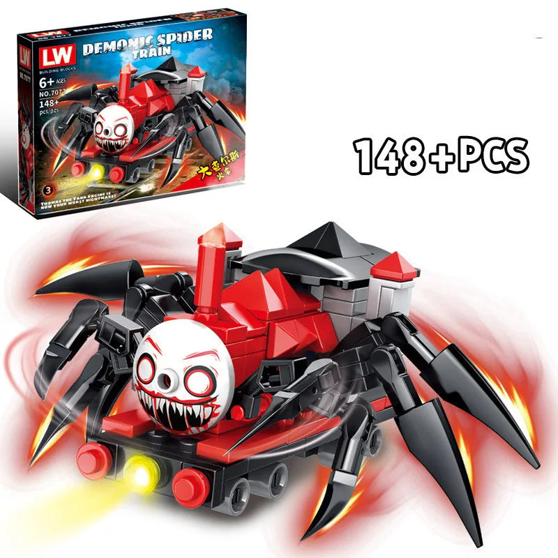 Horrors Game Choo-Choo Charles Building Blocks Demonic Spider Train Animal Monster Figures Bricks MOC Toys For Children Gifts