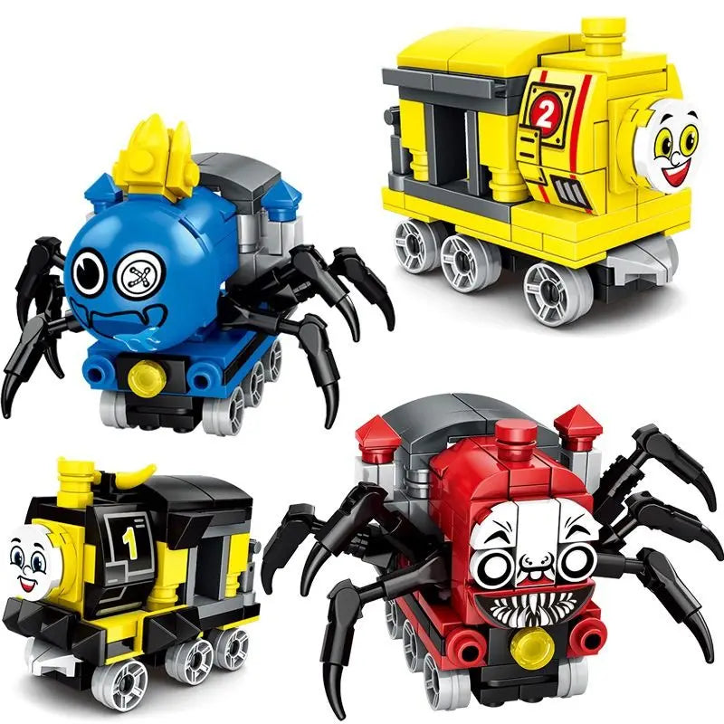 Horrors Game Choo-Choo Charles Building Blocks Demonic Spider Train Animal Monster Figures Bricks MOC Toys For Children Gifts