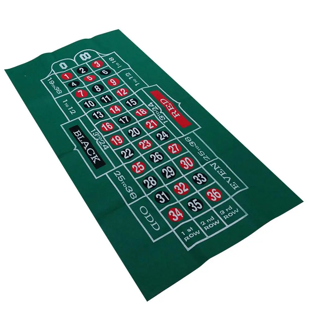 Double-Sided Poker Game Mat Craps Table & Blackjack Casino Felt Roll-up Casino Roulette Tabletop Mat For Party Bar Board Game