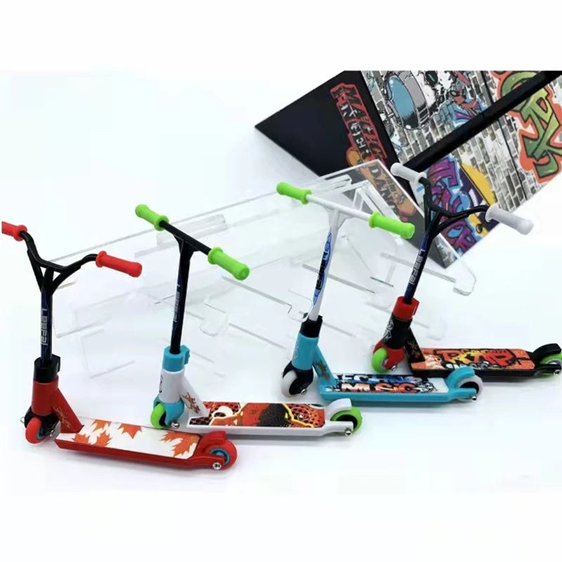 Mini Alloy Finger Scooter Model Interactive Finger Toy Novelty Sensory Activity Finger Scooter Skateboard for Kids