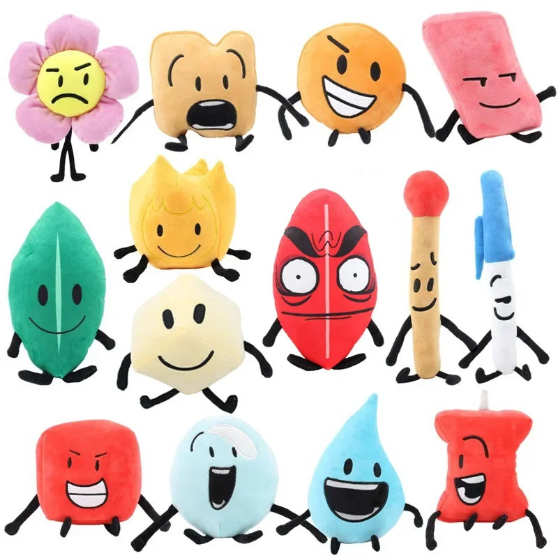New Arrivial BFDI Plush Toy Battle for Dream Island Stuffed Doll Four X Two Firey Flower Waterdrop Lollipop Soft Kids Fans Gift
