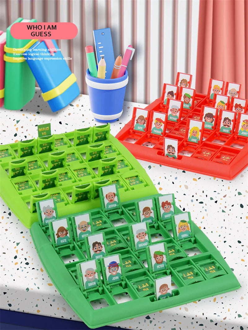 Guess Who I AM Board Game Funny Memory Training Family Friend Multiplayer Interactive Party Table Game Toy Gift for Kid Adult