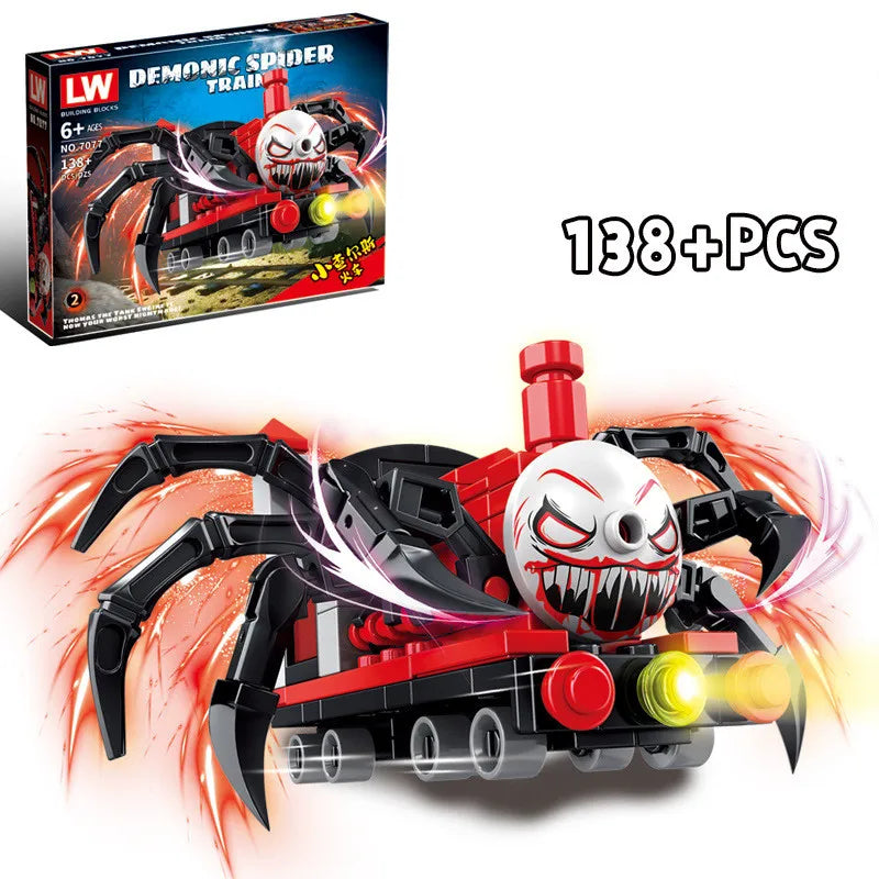 Horrors Game Choo-Choo Charles Building Blocks Demonic Spider Train Animal Monster Figures Bricks MOC Toys For Children Gifts