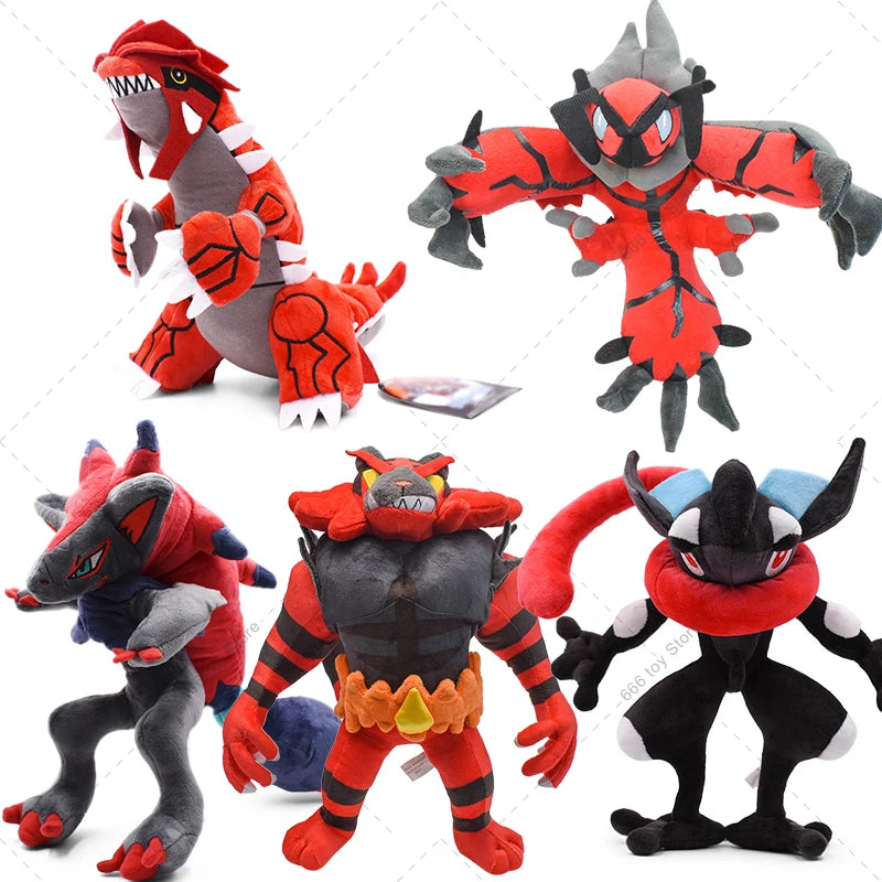 5 Styles Pokemon Plush Groudon Yveltal Incineroar Zoroark Shiny Greninja Stuffed Animal Toy Anime Stuffed Toys Cute Plush