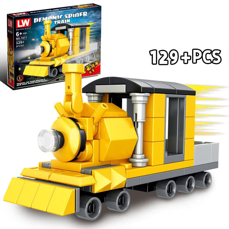 Horrors Game Choo-Choo Charles Building Blocks Demonic Spider Train Animal Monster Figures Bricks MOC Toys For Children Gifts