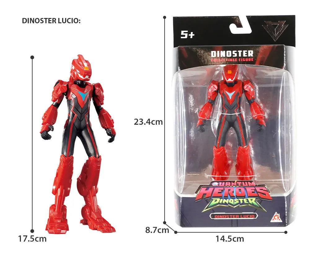 Quantum Heroes Dinoster 6 Inches (17.5CM )Dinoster Figure - Lucio with Movable Arms Anime Action Figure Kid Toys Gift
