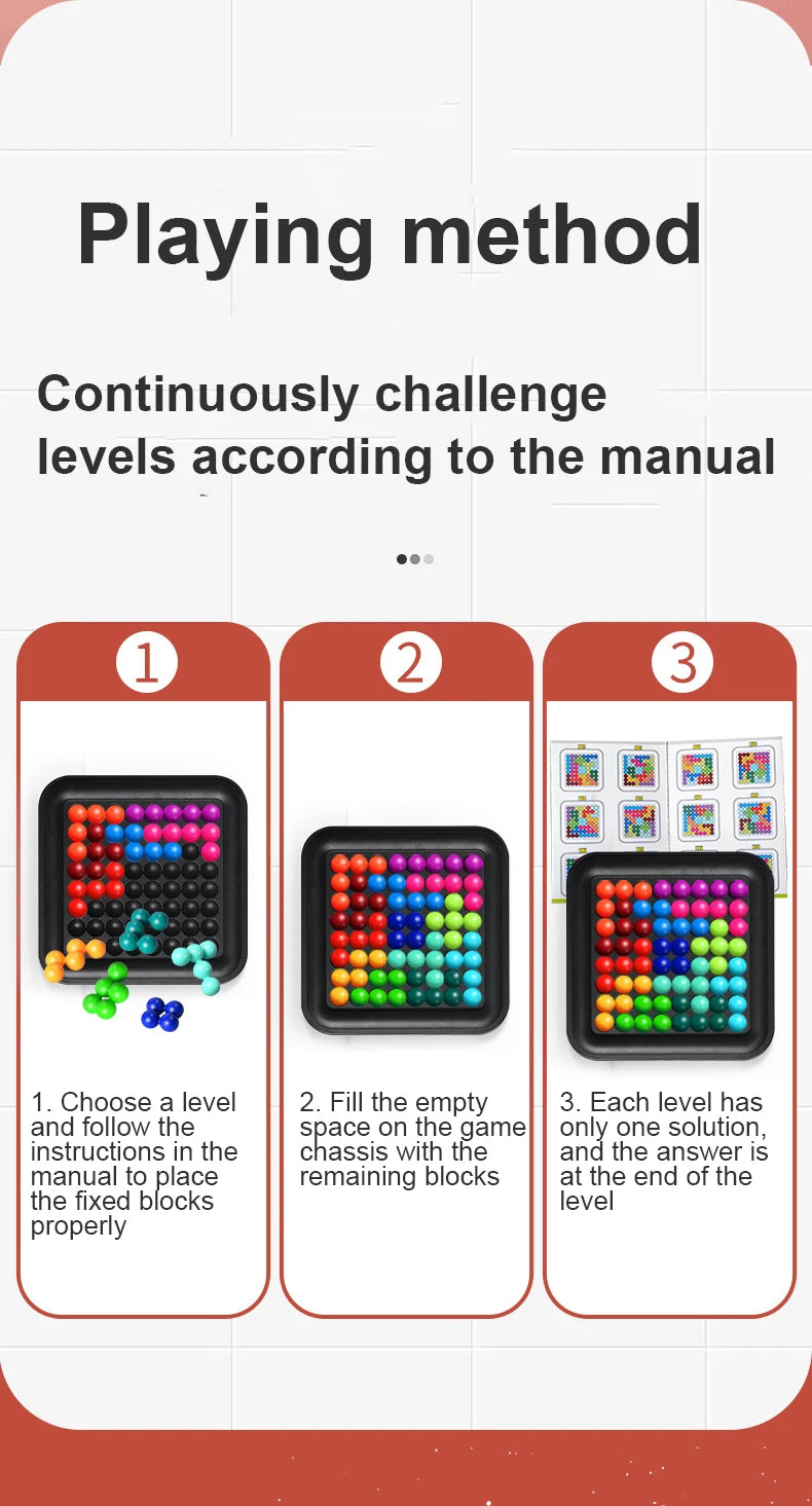 IQ Puzzler Game Wisdom Magic Beads Children Board Game Education Learning Toys Logical Thinking Training Educational Agency 6+