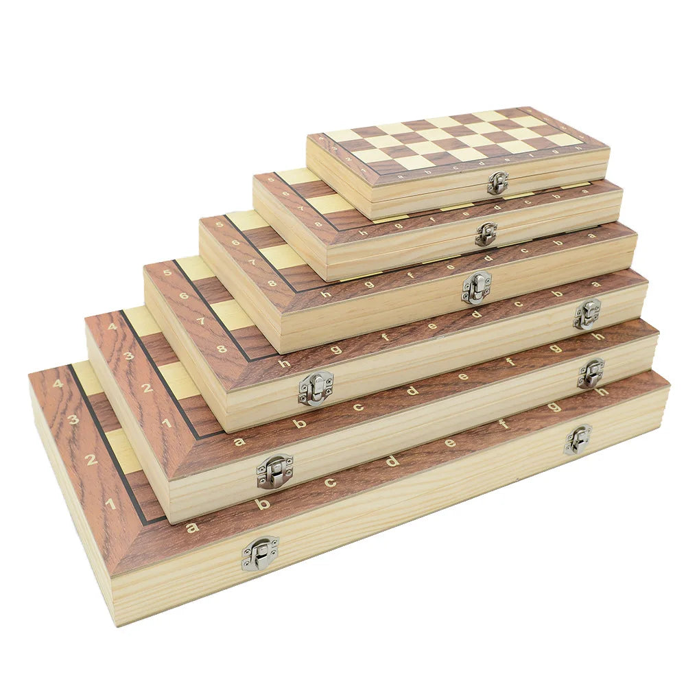 New 3 in 1 Wooden Chess Backgammon Checkers Travel Games Chess Set Board Draughts Entertainment Christmas Gift