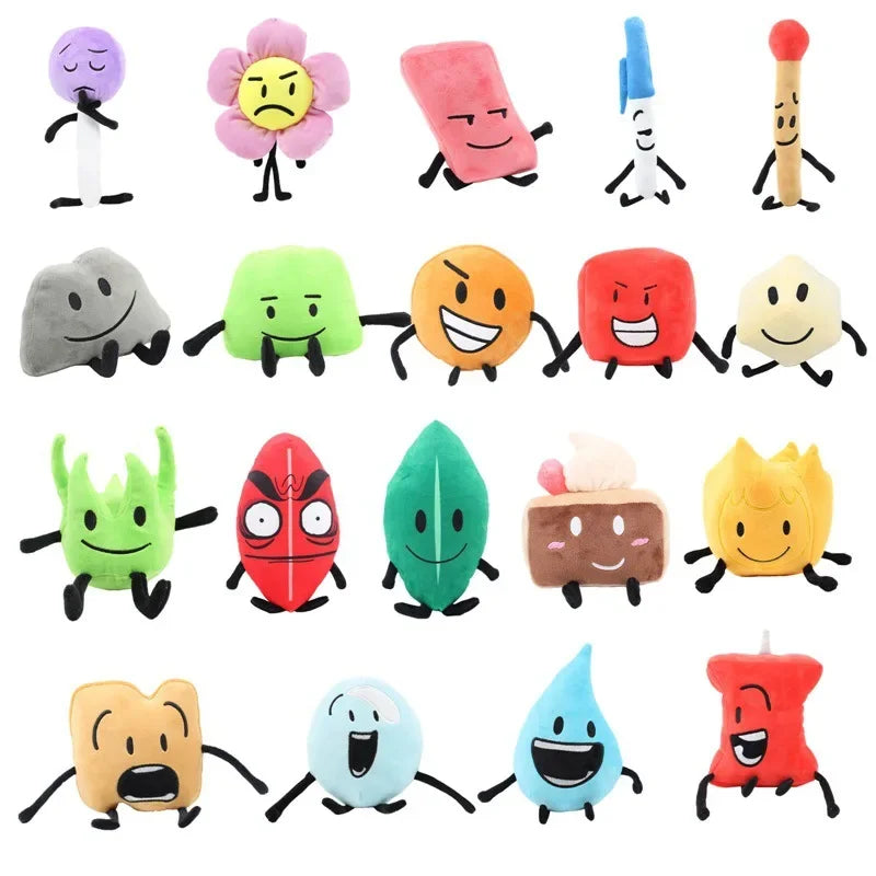 New Arrivial BFDI Plush Toy Battle for Dream Island Stuffed Doll Four X Two Firey Flower Waterdrop Lollipop Soft Kids Fans Gift
