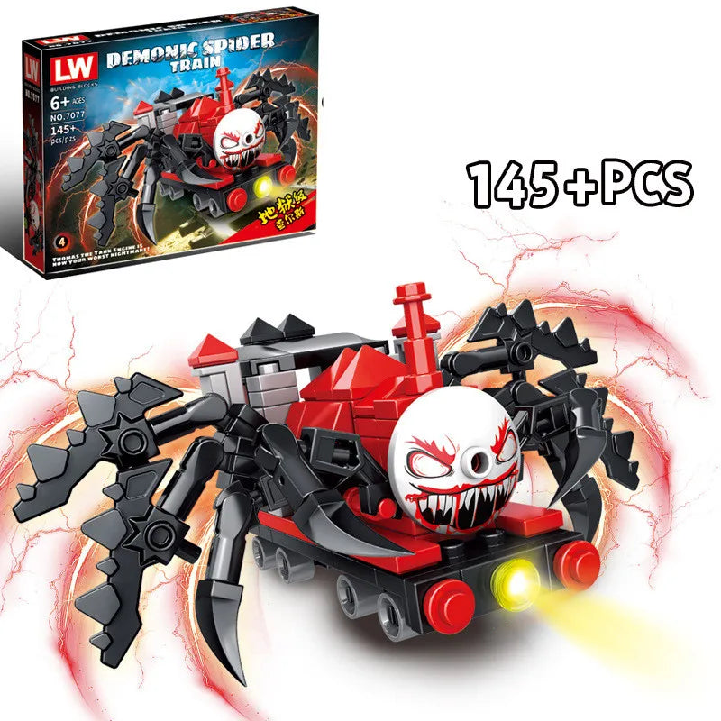 Horrors Game Choo-Choo Charles Building Blocks Demonic Spider Train Animal Monster Figures Bricks MOC Toys For Children Gifts