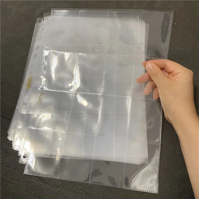 20/50PCS A4 Clear 50*68mm 16 Pockets Cards Photo Album 11 Holes Page For Board game Card Binder