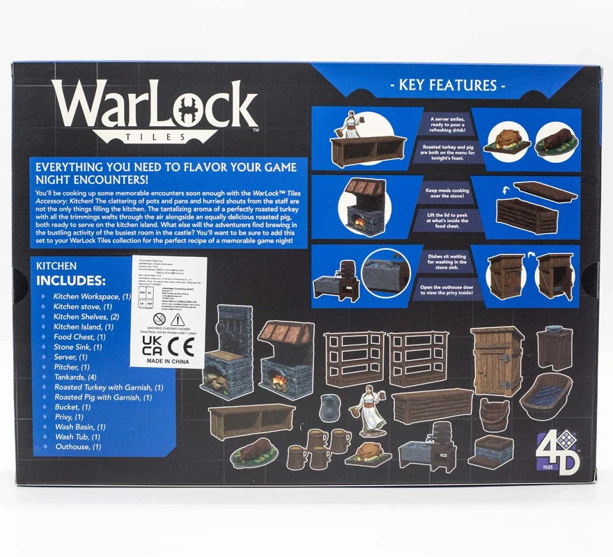 Wizkids Warlock Tiles Accessories Miniature Doors Archways Kitchen Tarven Board Games Toy Hobby Collectibles Children Gifts