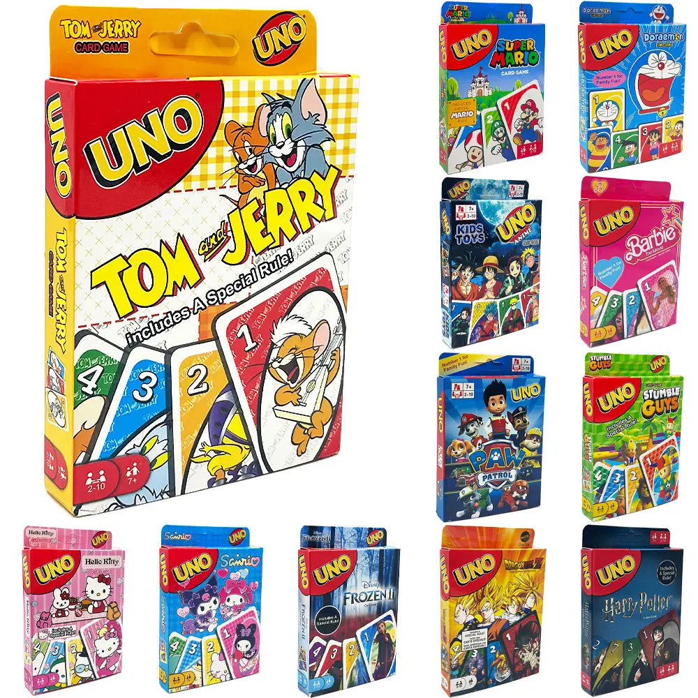 Uno Flex Flip Dos Matching Card Game Anime UNO No mercy Multiplayer Family Party Boardgame Funny Friends Entertainment Poker