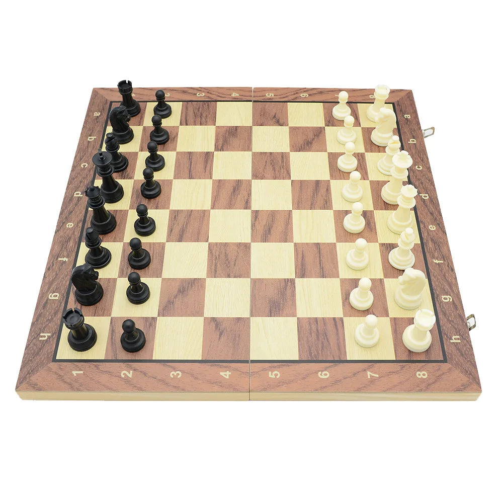 New 3 in 1 Wooden Chess Backgammon Checkers Travel Games Chess Set Board Draughts Entertainment Christmas Gift