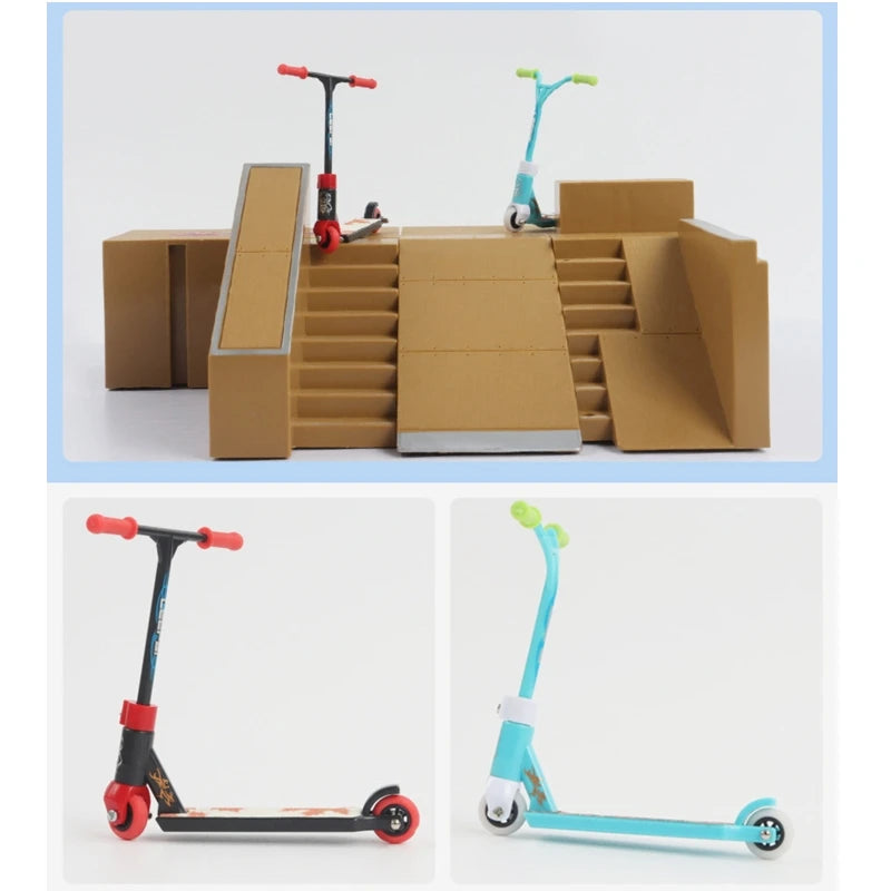 Mini Alloy Finger Scooter Model Interactive Finger Toy Novelty Sensory Activity Finger Scooter Skateboard for Kids