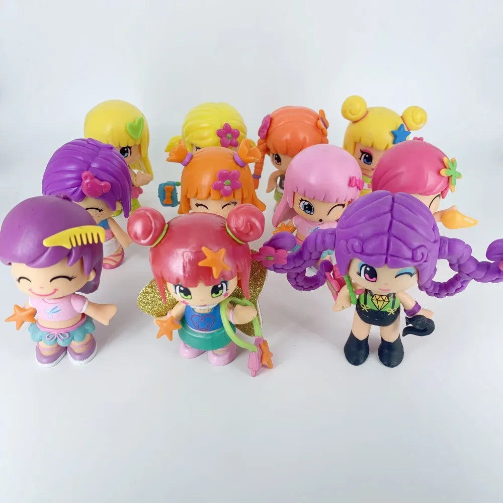 4pcs Doubleface Pinypon Gilrs+4pcs Little Baby Action Figure Dolls for Kids DIY Cartoon Detachable Figuras Toys Christmas Gift